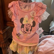 Disney's Junior Minnie Mouse Toddler Girls 3-Piece Pink Shirts  Skirt Set 5 T