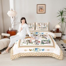 Cute Cats Kids Comforter Set Full Size,Cartoon Animal Paws Print Toddler Bedd...