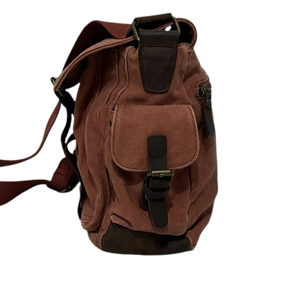 Crazy Lou Париж холст кожаная Дамская сумка сумочка сумка богемное коричневый ржавчины - Изображение 3 из 4