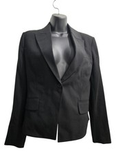 Theory Brince B Contour Black Virgin Wool Blazer Jacket Women's Size 6 USA Made