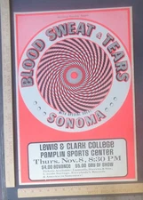 Blood Sweat & Tears Concert Poster Lewis Clark College Portland Oregon 1973