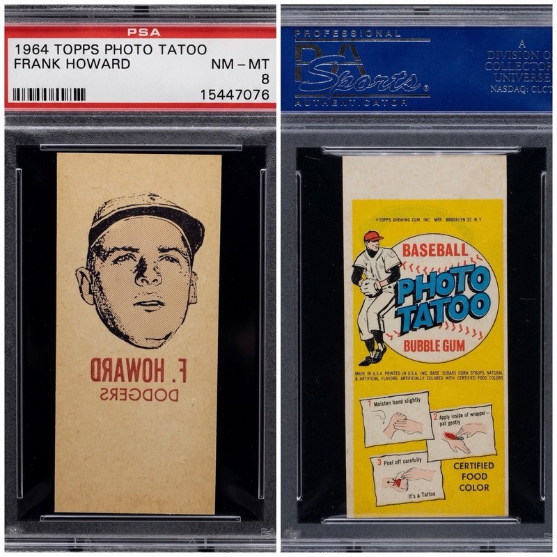 1964 Topps Tattoos Frank Howard PSA 8 NM-MT Los Angeles Dodgers Oddball Vintage