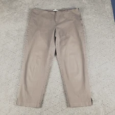 Eileen Fisher Pants Womens L Gray Side Zip Capri Relaxed Straight Coastal