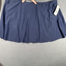 Del Raya Swim Skirt Womens 24W Navy Blue Plus Size Swimwear Skort Modest Lined