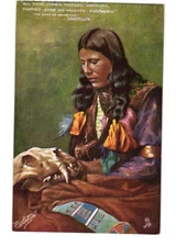 Tuck's Oilette Hiawatha 9011 Series II Native American Woman Longfellow Quote