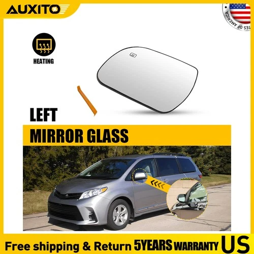 Heated Left Mirror Glass Fit For Toyota Sienna 2011-2019 OE Part TO1324127
