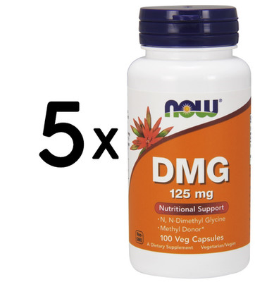 5 x NOW Foods DMG, 125mg - 100 vcaps (288,67 EUR/kg)