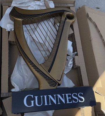 Guinness Beer Official Harp Display 3 FEET Tall Original Box NEVER Opened