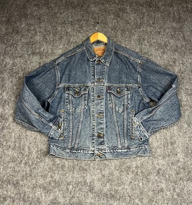 VTG 1995 Levi Blue Jean Jacket 70507 4890 Made USA Light Wash Denim Trucker M