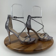 New Womens Jewel Badgley Mischka Galen Purple Glitter Stiletto Heels Size 9 M