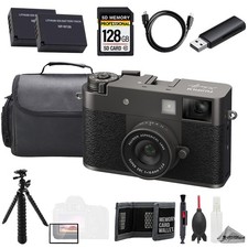 FUJIFILM X half Compact Digital Camera Charcoal Silver   128GB -Value Kit