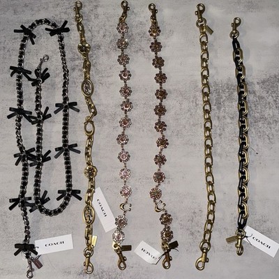 Coach Chain Strap Pink Jewelry,Pearl,Carriage,Gold Jewel,Signature C ...