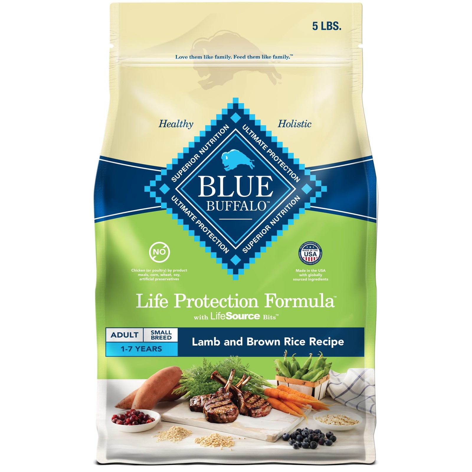 Blue Buffalo Life Protection Formula Adult Small 5 Pound (Pack of 1), Brown