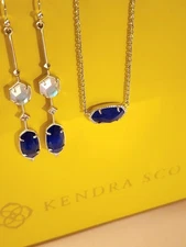 Kendra Scott COBALT BLUE Statement Earrings & Necklace