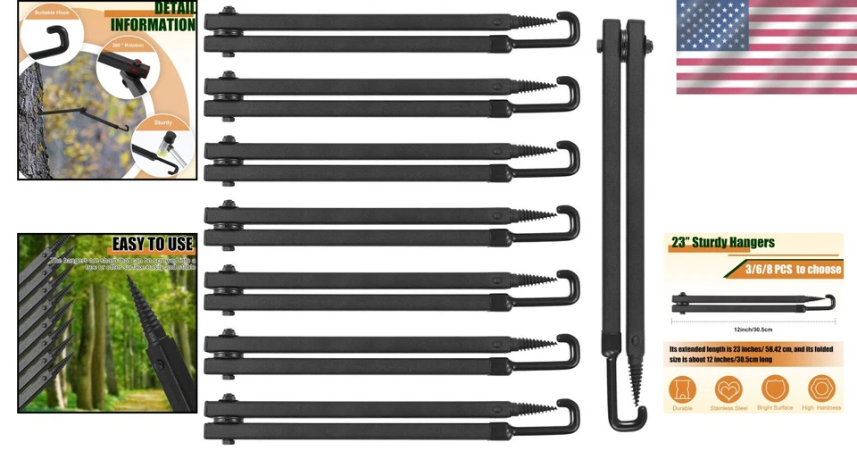 Multi-Purpose 6-Piece Alloy Steel Bow Hangers - Perfect for Archery Enthusiasts - Image 2 of 4