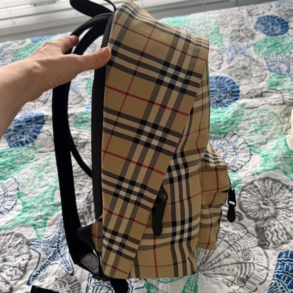 Auténtica mochila Burberry Jett de nailon vintage a cuadros nueva con etiquetas en archivo beige de lujo Foto 2 de 4