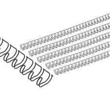 8mm (5/16″) Double Loop Wire Binding Combs, 50 Pcs, 3:1 Pitch, Black