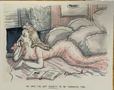 Barbara Shermund Print Esquire Mag. Nov. 1940 Plenty To Be Thankful For