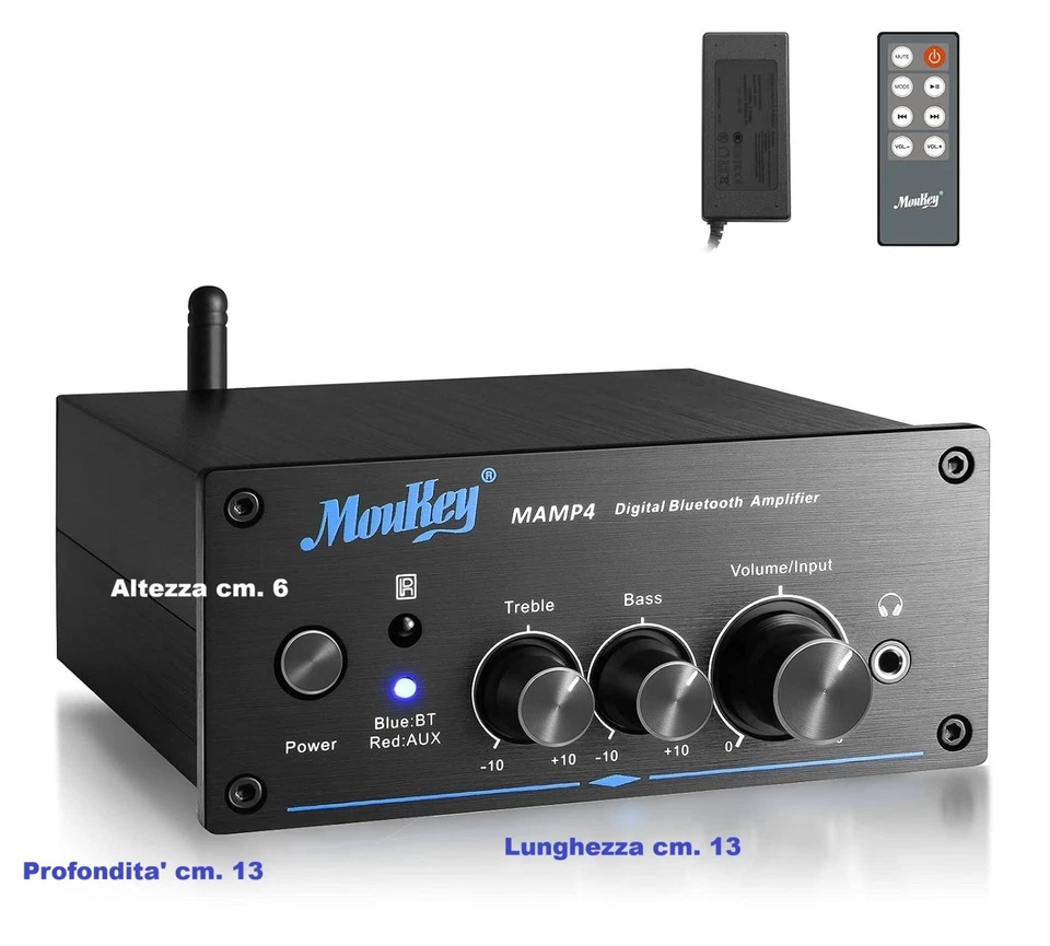 Amplificatore / Ricevitore Hi-Fi Bluetooth audio stereo 5.0 - MOUKEY - Immagine 3 di 4