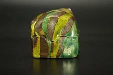 Saichi Matsumoto Kutani Porcelain Incense Container Handmade Japanese Kogo