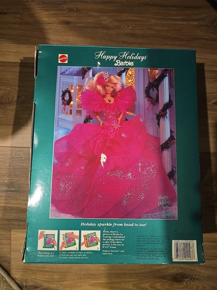 Коллекционная кукла Barbie 1990 Happy Holidays — специальное издание No4098 никогда не доставалась из коробки Mattel - Изображение 2 из 4