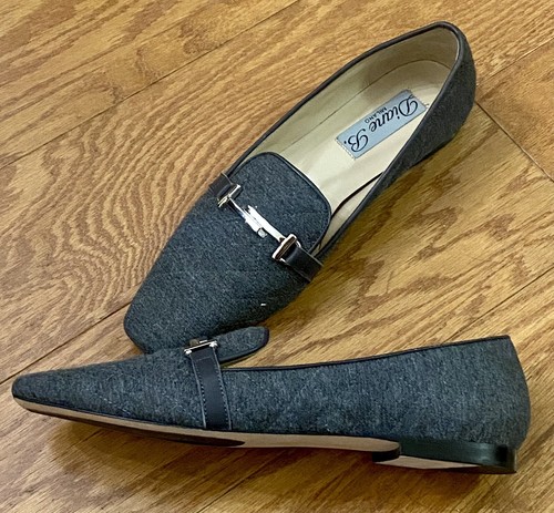 Diane B Flanella Grigio Quilted Bit Ballerina Flat Shoes. Sz 38N US 7.5 Grey - Picture 5 of 7