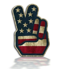 Rustic American USA Peace Sign Flag Sticker Decal