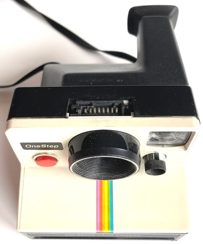 FOTOCAMERA TERRESTRE PELLICOLA ISTANTANEA ORIGINALE VINTAGE ONE STEP POLAROID CON STRISCE ARCOBALENO - Foto 6 di 7