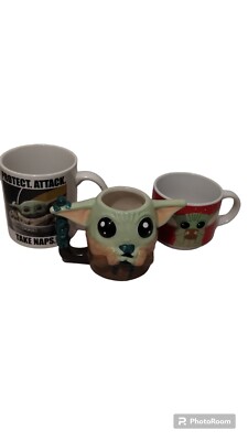 3 Set Of Star Wars Baby Yoda Coffee Mugs