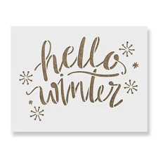 Hello Winter Snowflakes Stencil - Reusable Stencils for DIY Projects
