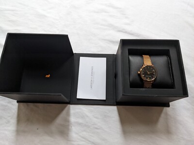 Larsson And Jennings Lugano 26mm Black Rose Gold Milanese