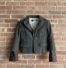 Dsquared2 Women’s Jacket, Sz 42 Tweed/leather