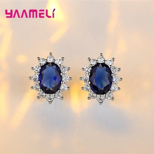 925 Silver Wedding Jewelry Set Women Oval Flower Cz Crystal Engagement - Picture 11 of 26