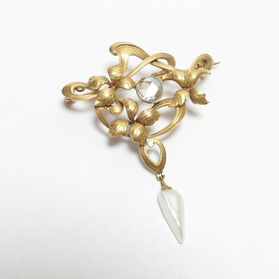 1890s Victorian 18K Yellow Gold Ct Rose Cut Diamond