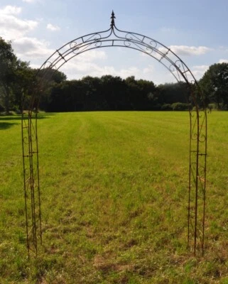 KUHEIGA Rosenbogen Breite: 180cm 10mm Massiveisen! Roheisen Rankbogen aus Metall