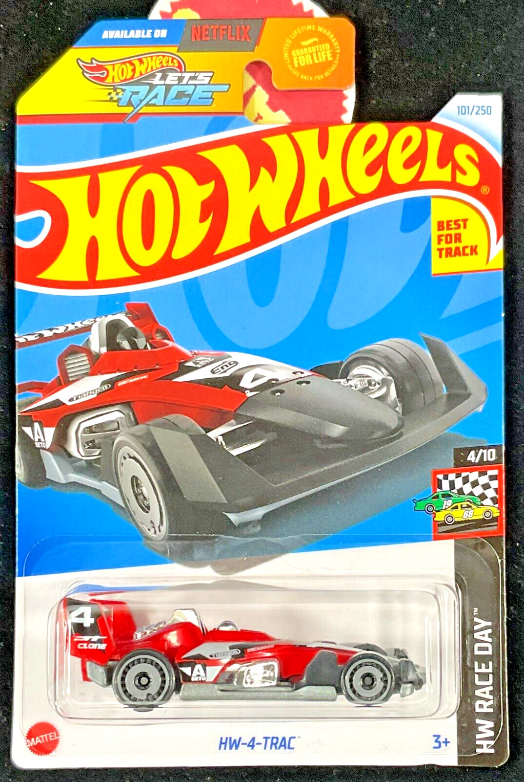 Hot Wheels HW4Trac HW Best for Track,Formula HW 4 TRAC Car, NetFlix