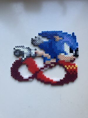 Sonic The Hedgehog Super Peel-Out Sonic CD Perler Beads Sega Sprite Pixel Art