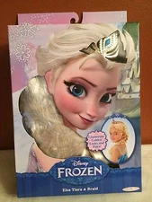 Disney Frozen Snow Queen Elsa Dress Up Wig Costume with TIARA Brand New 