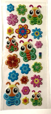  57 Flowers Butterflies Puffy Sticker Sheet Holiday Character Kid Gift Reward
