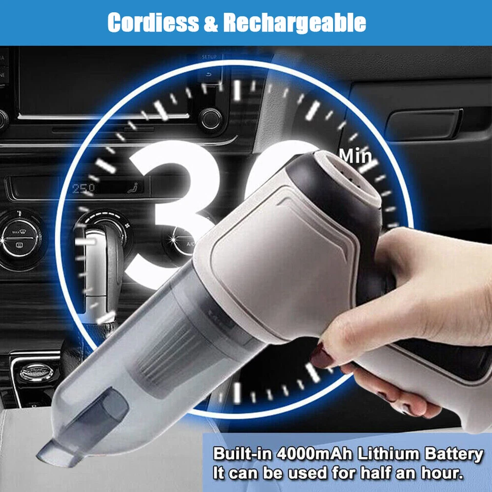 Wireless Portable Handheld Strong Suction Powerful Auto Car Home Vacuum Cleaner - Image 4 of 4