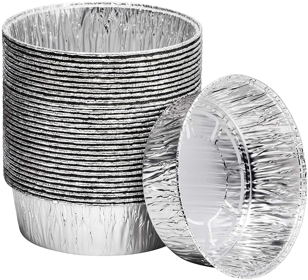 (100 count) 8-Inch Disposable Round Aluminum Dutch Oven Liner Foil Pans