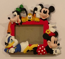 1990s Vintage Disney Mickey Mouse  Friends 3D Sculpted Picture Frame HTF