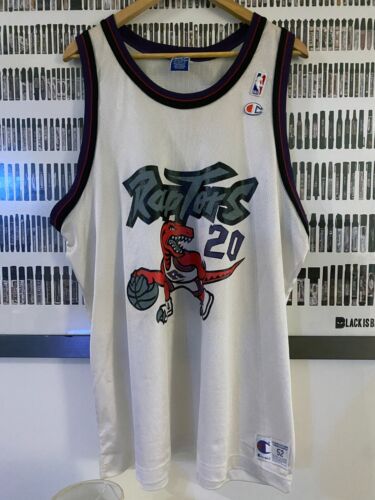 Champion - Toronto Raptors Damon Stoudamire vintage jersey (1995) 52 RARE WHITE - Picture 1 of 7