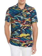 Perry Ellis Graphic Abstract Landscape Print Shirt Size XLT Shirt NWT $79.50