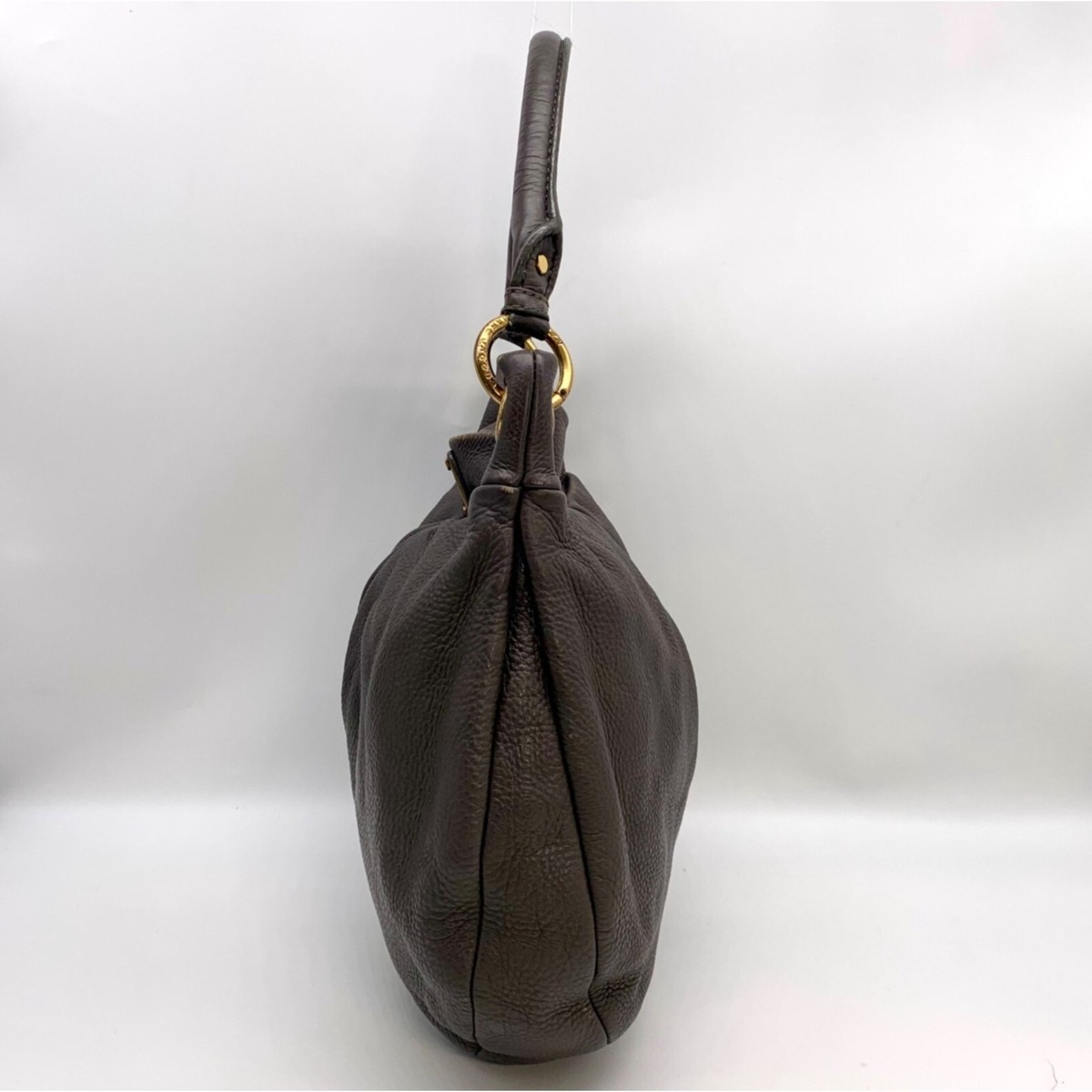 [MARC JACOBS]レザー キトンヒール ミュール Marc Jacobs Grey Pebbled Leather Classic Q Hillier Hobo Bag