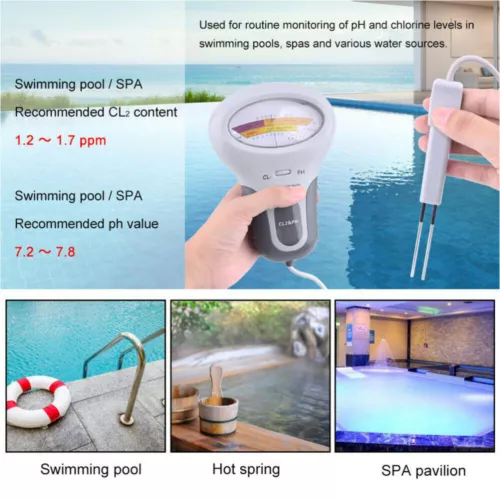 Elektronischer Wassertester für Chlor und pH-Wert Pool Messgerät Wasserqualität - Bild 10 von 12