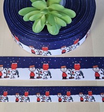 7/8  1.5" 1 YD Charlie Brown Christmas Grosgrain Ribbon Snoopy Christmas Tree