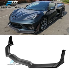 Fit 20-25 Chevrolet Corvette C8 ZR1 Style Front Bumper Lip Splitter Matte Black
