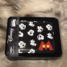 NIB Buckle-Down Men's Bi-fold Wallet -  Disney Mickey Mouse Faces Print!