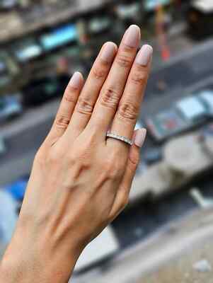 Ice Cube Set Band /14K Gold /Natural Diamond